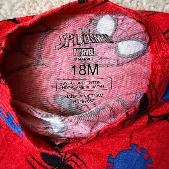 Marvel Red Spider-Man Two Piece Toddler Pajama Set - Picture 6 of 11